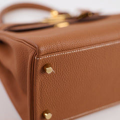 Hermès Kelly 28 Togo Gold GHW Z Stamp