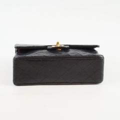 Chanel Small Classic Flap Black Lambskin - Vintage 24k Gold