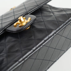 Chanel Small Classic Flap Black Lambskin - Vintage 24k Gold