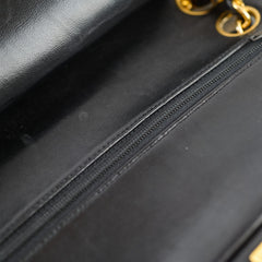 Chanel Small Classic Flap Black Lambskin - Vintage 24k Gold