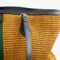 Gucci Ophidia Raffia Medium Tote Bag Brown/Navy