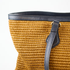 Gucci Ophidia Raffia Medium Tote Bag Brown/Navy