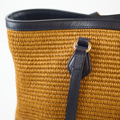Gucci Ophidia Raffia Medium Tote Bag Brown/Navy