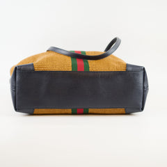 Gucci Ophidia Raffia Medium Tote Bag Brown/Navy