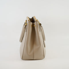 Prada Saffiano Medium Galleria Double Zip Tote Light Grey