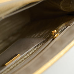 Prada Saffiano Medium Galleria Double Zip Tote Light Grey