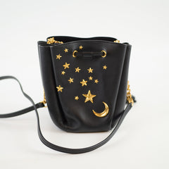 Saint Laurent Mini Bourse Bucket Bag Star and Moon Black