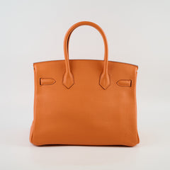 Hermès Hermes Birkin 30 Orange PHW X Stamp 2016