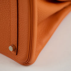 Hermès Hermes Birkin 30 Orange PHW X Stamp 2016