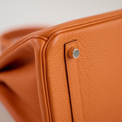 Hermès Hermes Birkin 30 Orange PHW X Stamp 2016