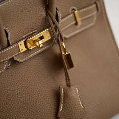Hermès Hermes Birkin 25 GHW Etoupe Y Stamp 2020