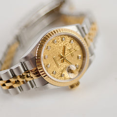 Rolex Lady Datejust 69173G 26mm Watch Egraved Computer with Diamond Dial