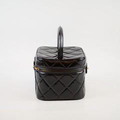 Chanel Patent Black Top Handle Vanity Vintage 1996