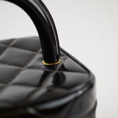 Chanel Patent Black Top Handle Vanity Vintage 1996