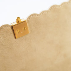 Fendi Kan I Small Flower Studded Flap Bag Beige