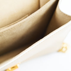 Fendi Kan I Small Flower Studded Flap Bag Beige