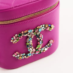 Chanel Cruise Lambskin CC Crystal Vanity Case Purple 2021