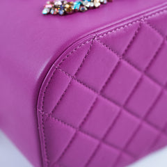 Chanel Cruise Lambskin CC Crystal Vanity Case Purple 2021
