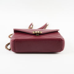 Chanel Seasonal Crossbody Lambskin Burgundy