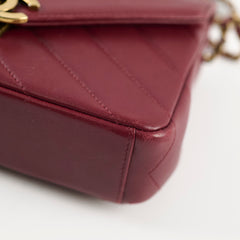 Chanel Seasonal Crossbody Lambskin Burgundy