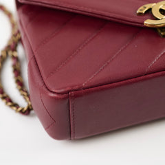 Chanel Seasonal Crossbody Lambskin Burgundy