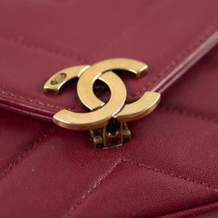 Chanel Seasonal Crossbody Lambskin Burgundy