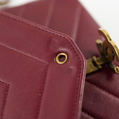 Chanel Seasonal Crossbody Lambskin Burgundy