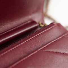Chanel Seasonal Crossbody Lambskin Burgundy