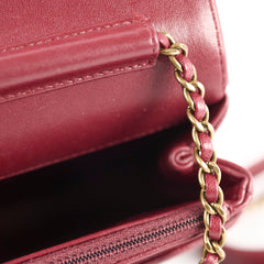 Chanel Seasonal Crossbody Lambskin Burgundy