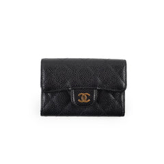 Chanel Snap Cardholder Caviar Black