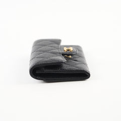 Chanel Snap Cardholder Caviar Black
