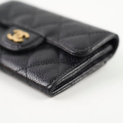 Chanel Snap Cardholder Caviar Black