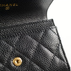Chanel Snap Cardholder Caviar Black