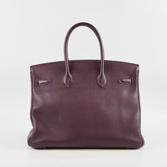 Hermès Hermes Birkin 35 Togo Raisin PHW Square P 2012