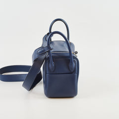 Hermès Mini Lindy Swift Verso Bleu Navy/Bleu Frida - Z Stamp