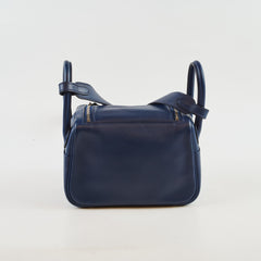 Hermès Mini Lindy Swift Verso Bleu Navy/Bleu Frida - Z Stamp