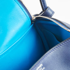 Hermès Mini Lindy Swift Verso Bleu Navy/Bleu Frida - Z Stamp