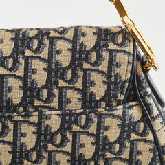 Christian Dior Oblique Saddle Bag Medium Navy