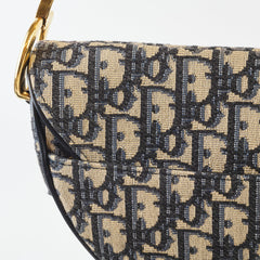 Christian Dior Oblique Saddle Bag Medium Navy