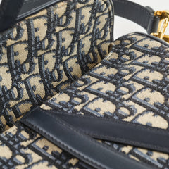 Christian Dior Oblique Saddle Bag Medium Navy