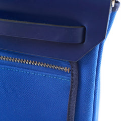 Hermes Herbag 31 Zip Bag Canvas/Hunter Leather Bleu Billard/Bleu Saphir SHW Stamp Z