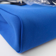 Hermes Herbag 31 Zip Bag Canvas/Hunter Leather Bleu Billard/Bleu Saphir SHW Stamp Z