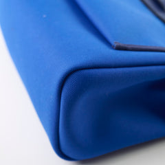 Hermes Herbag 31 Zip Bag Canvas/Hunter Leather Bleu Billard/Bleu Saphir SHW Stamp Z