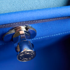 Hermes Herbag 31 Zip Bag Canvas/Hunter Leather Bleu Billard/Bleu Saphir SHW Stamp Z