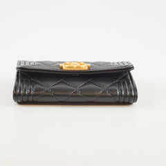 Chanel Boy Caviar Black Card Holder