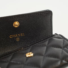 Chanel Boy Caviar Black Card Holder