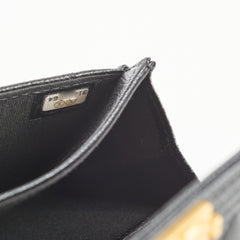 Chanel Boy Caviar Black Card Holder