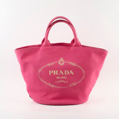 Prada Canapa Canvas Tote Pink