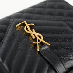 Saint Laurent Medium Envelope Quilted Black