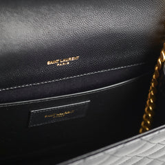 Saint Laurent Medium Envelope Quilted Black